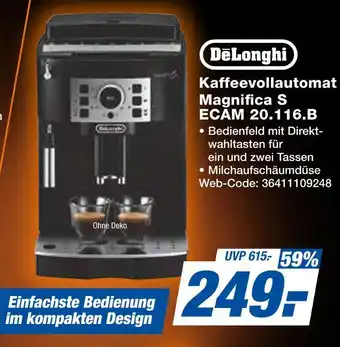 Expert Delonghi kaffeevollautomat magnifica s ecam 20.116.b Angebot