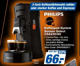 Expert Philips senseo select csa230/69 Angebot