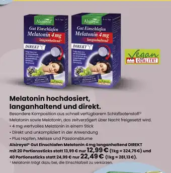 Vitalia Alsiroyal gut einschlafen melatonin 4 mg langanhaltend direkt 20 portionsticks Angebot