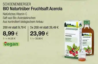Vitalia Schoenenberger bio naturtrüber fruchtsaft acerola Angebot