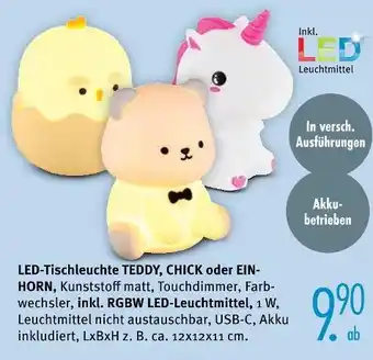 Trends Möbel Led-tischleuchte teddy, chick oder einhorn Angebot