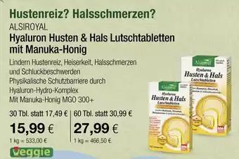 Vitalia Alsiroyal hyaluron husten & hals lutschtabletten mit manuka-honig Angebot