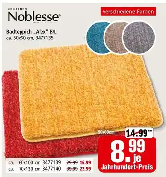 Segmüller Noblesse badteppich „alex“ Angebot