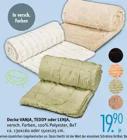 Trends Möbel Decke vanja, teddy oder lenja Angebot