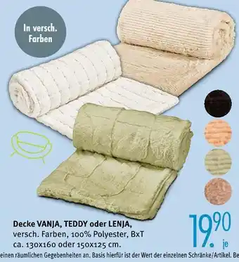 Trends Möbel Decke vanja, teddy oder lenja Angebot