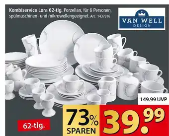 Zurbrüggen Van well design kombiservice lora 62-tlg Angebot