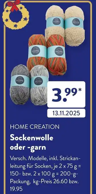 Aldi Süd Home creation sockenwolle oder -garn Angebot