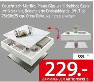 Zurbrüggen Couchtisch mariko Angebot