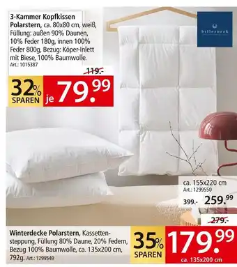 Zurbrüggen Billerbeck 3-kammer kopfkissen polarstern Angebot