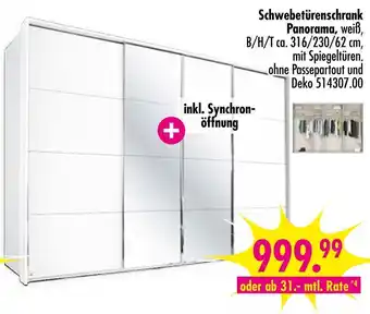 Möbel Boss Schwebetürenschrank panorama Angebot
