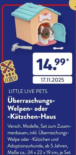 Aldi Süd Little live pets überraschungs-welpen- oder -kätzchen-haus Angebot