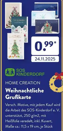 Aldi Süd Home creation weihnachtliche grußkarte Angebot