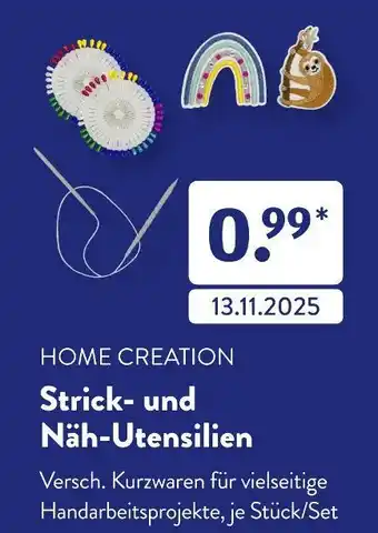 Aldi Süd Home creation strick- und näh-utensilien Angebot