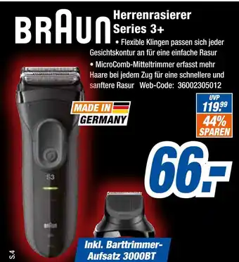 Expert Braun herrenrasierer series 3+ Angebot