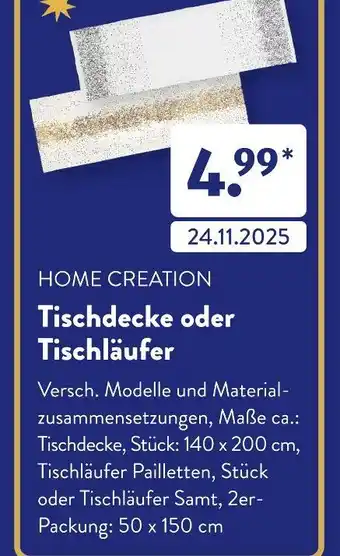 Aldi Süd Home creation tischdecke Angebot