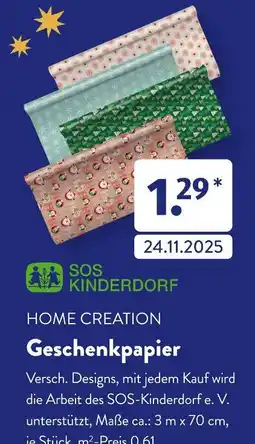 Aldi Süd Home creation geschenkpapier Angebot