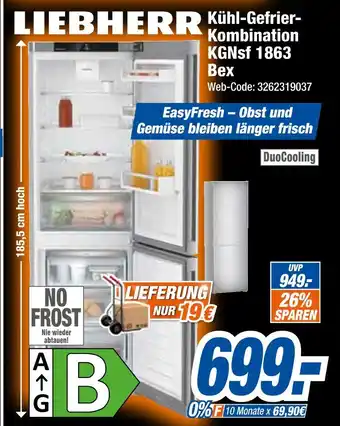 Expert Liebherr kühl-gefrier-kombination kgnsf 1863 bex Angebot
