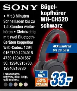 Expert Sony bügelkopfhörer wh-ch520 Angebot