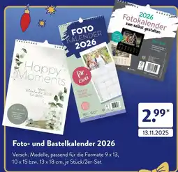 Aldi Süd Lingen happy moments foto- und bastelkalender 2026 Angebot