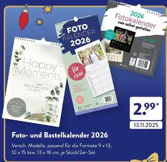 Aldi Süd Lingen happy moments foto- und bastelkalender 2026 Angebot