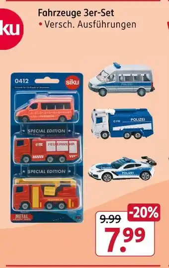Rossmann Siku fahrzeuge 3er-set Angebot