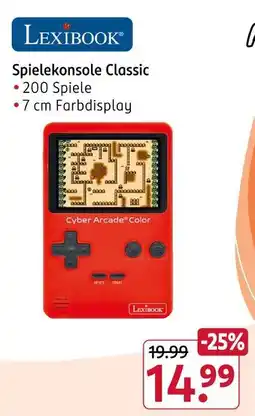Rossmann Lexibook spielekonsole classic Angebot