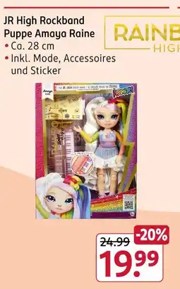 Rossmann Rainbow high jr high rockband puppe amaya raine Angebot