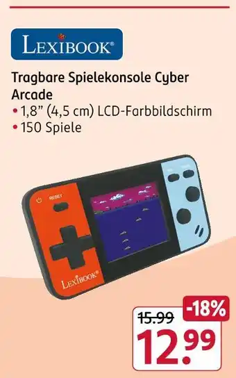 Rossmann Lexibook tragbare spielekonsole cyber arcade Angebot