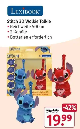 Rossmann Lexibook stitch 3d walkie talkie Angebot