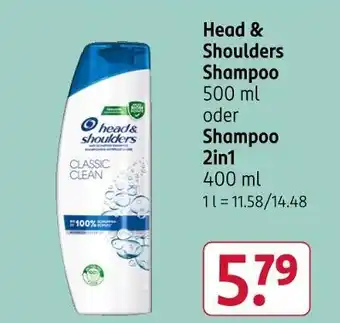 Rossmann Head & shoulders shampoo classic clean Angebot