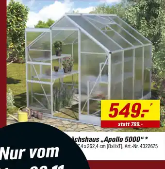 toom Baumarkt Gewächshaus „apollo 5000“ Angebot
