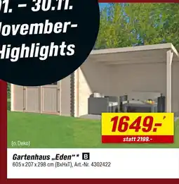 toom Baumarkt Gartenhaus „eden“ Angebot