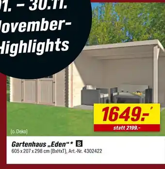 toom Baumarkt Gartenhaus „eden“ Angebot