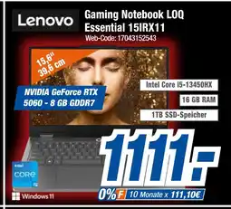 Expert Lenovo gaming notebook loq essential 15irx11 Angebot