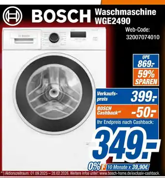 Expert Bosch waschmaschine wge2490 Angebot