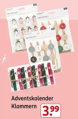 Rossmann Adventskalender klammern Angebot