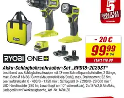 toom Baumarkt Ryobi akku-schlagbohrschrauber-set rpd18-2c20st Angebot