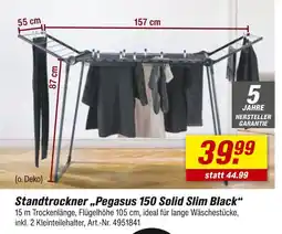 toom Baumarkt Standtrockner pegasus 150 solid slim black Angebot