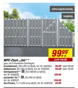 toom Baumarkt Wpc-zaun 'jan' grundelement Angebot