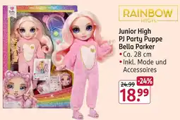 Rossmann Rainbow high junior high pj party puppe bella parker Angebot