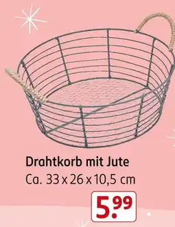 Rossmann Drahtkorb mit jute Angebot