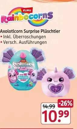 Rossmann Zuru rainbocorns axolotlcorn surprise plüschtier Angebot