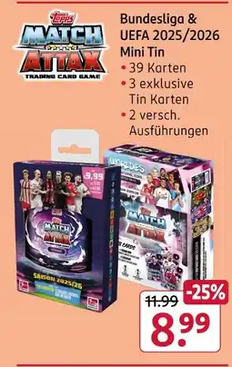 Rossmann Topps bundesliga & uefa 2025/2026 mini tin Angebot