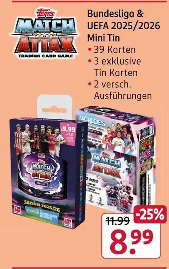 Rossmann Topps bundesliga & uefa 2025/2026 mini tin Angebot