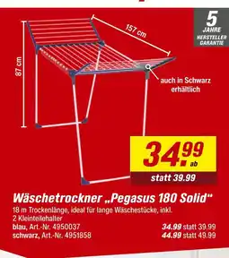 toom Baumarkt Leifheit wäschetrockner pegasus 180 solid blau Angebot