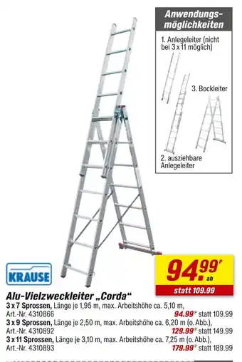 toom Baumarkt Krause alu-vielzweckleiter 'corda' Angebot