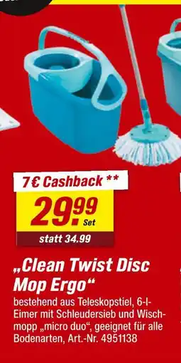 toom Baumarkt Clean twist disc mop ergo Angebot