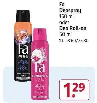 Rossmann Fa dark passion deospray Angebot