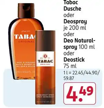 Rossmann Tabac dusche Angebot