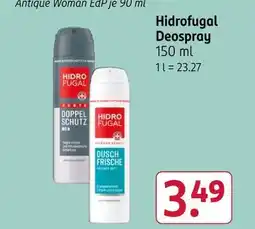 Rossmann Hidrofugal doppelschutz deo spray Angebot